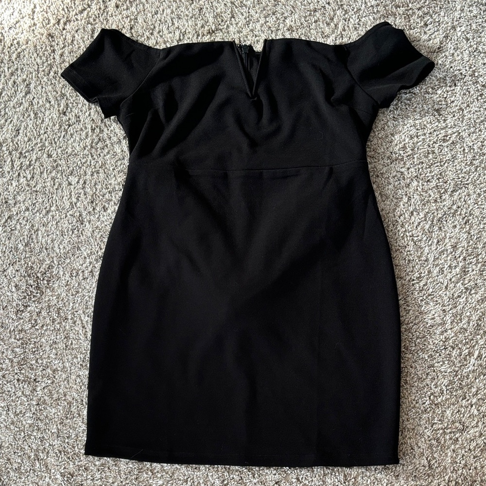 Lulus cheers to this black off the shoulder body con dress